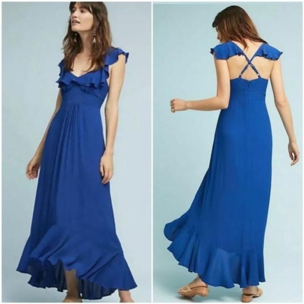 NWT Anthropologie Larke Belle Maxi Ruffle Dress  6